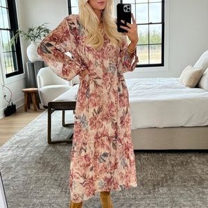H&M LONG CHIFFON DRESS